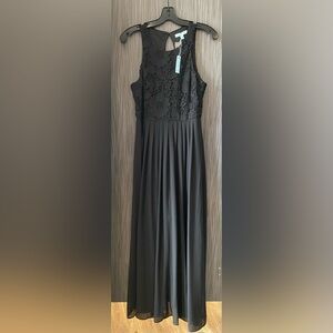 She + Sky Black Lace Bodice Maxi Dress